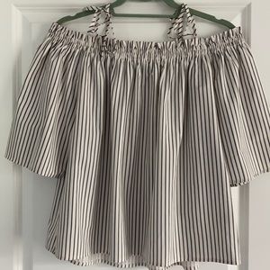 Striped off shoulder top